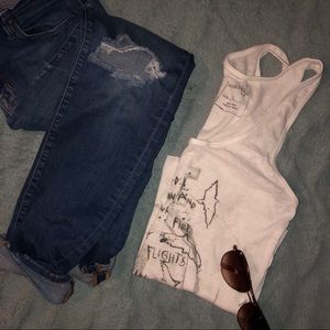 Free People/We The Free Ribbed Graphic Tank